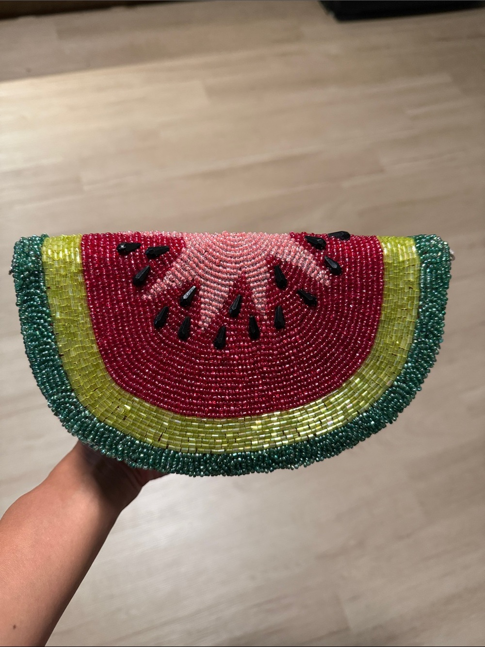 Beaded Melon Shoulder Strap Handbag